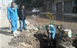 بالصور.. انفجار ماسورة مياه ببنها