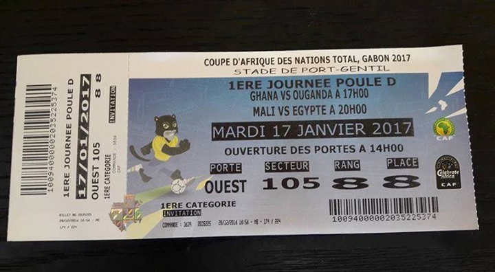 بالصورة.. تذكرة مباراة مصر ومالي بأمم أفريقيا