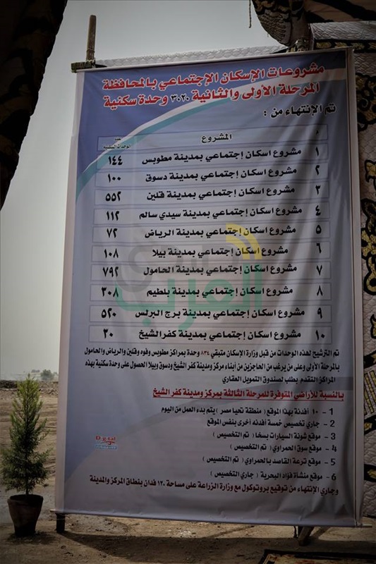 بالصور.. محافظ كفر الشيخ يضع حجر الأساس لمشروع "تحيا مصر" لإسكان الشباب
