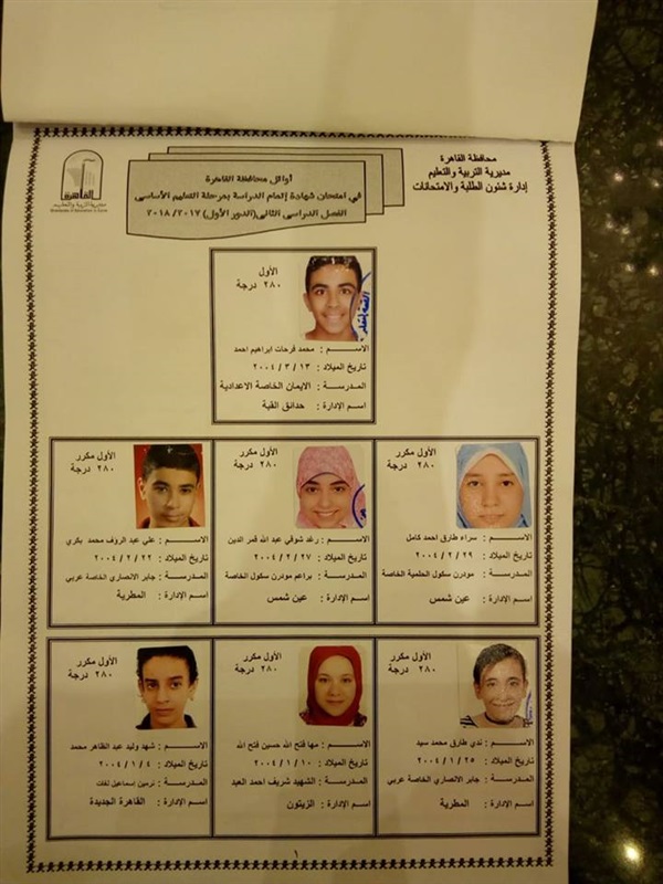 البنات تتفوق على البنين فى إعداية القاهرة والمدارس الخاصة في المقدمة       