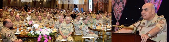 وزير الدفاع والانتاج الحربى يلتقي بأبطال مقاتلى قوات الدفاع الجوى 