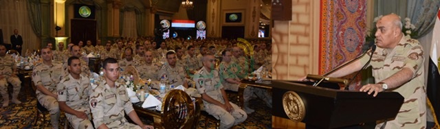 وزير الدفاع والانتاج الحربى يلتقي بأبطال مقاتلى قوات الدفاع الجوى 