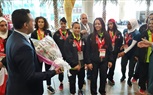 التضامن تستقبل بعثة المنتخب المصري للكرة النسائيه للأولمبياد الخاص بالورود 