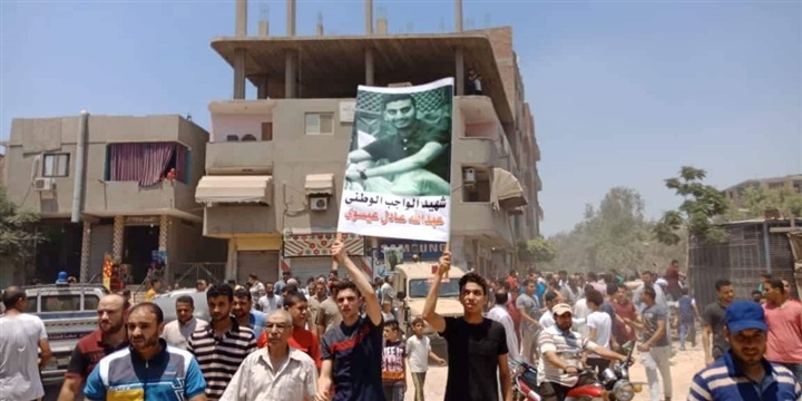 شييع جنازة شهيد العملية الشاملة بسيناء بمسقط رأسه فى الخانكة 
