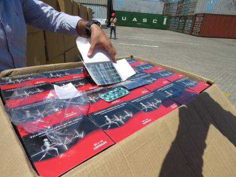 ضبط حاوية بداخلها 4,600 مليون قرص مخدر