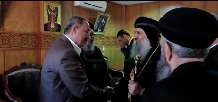 بالصور.. مدير أمن كفر الشيخ والبحث الجنائي يهنئان الأنبا ماركوس لتجليسه علي كرسي الإيبارشية
