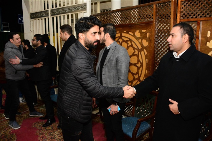 أبو الليف ومحمد نور والملحن عمرو الشاذلي في عزاء والد الموزع محمد شفيق