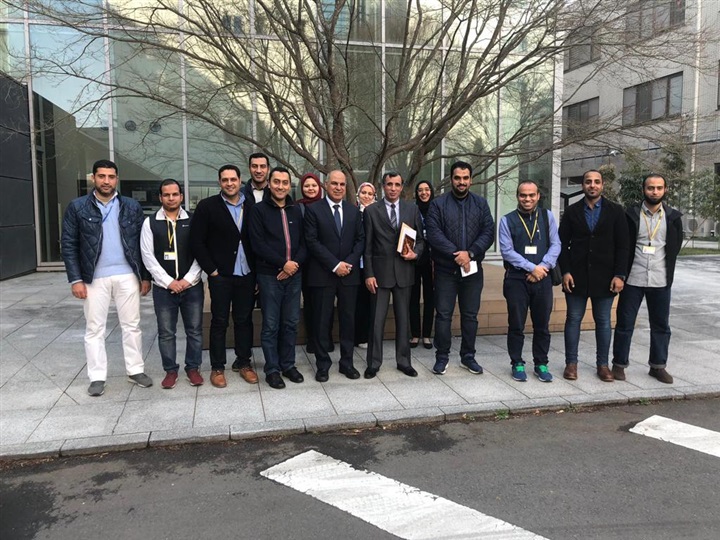 رئيس جامعة كفر الشيخ والمستشار الثقافي المصري يلتقيان الباحثين المصريين المبتعثين باليابان