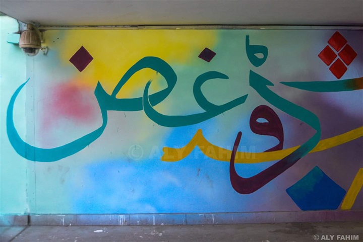 بالصور.. نفق الجيزة فى ثوبة الجديد متزينًا بالحروف العربية بالصور.. نفق الجيزة فى ثوبة الجديد متزينًا بالحروف العربية