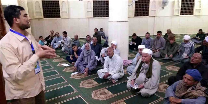 التوعية المائية تنطلق من دور العبادة الإسلامية والمسيحية بقرية نيدة بأخميم