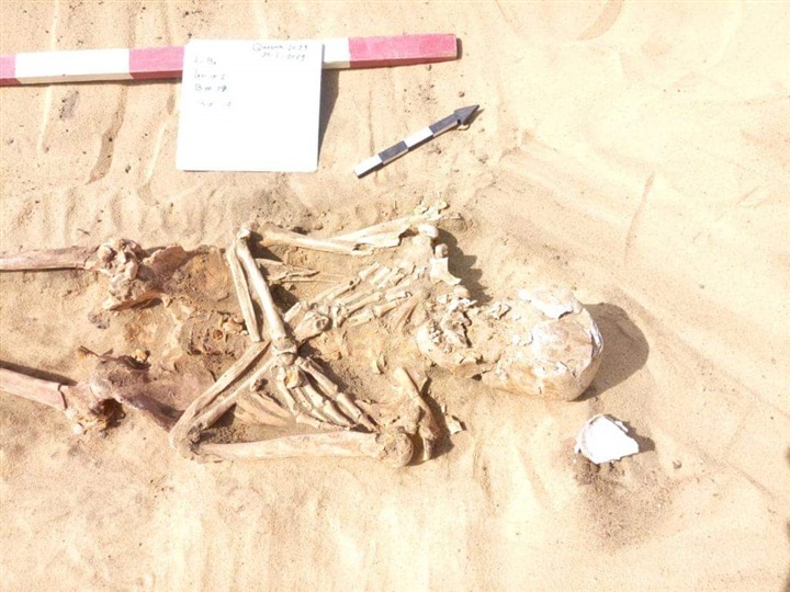 العثور على تابوت من الحجر الجيري به مومياء ورقائق ذهبيه بقويسنا العثور على تابوت من الحجر الجيري به مومياء ورقائق ذهبيه بقويسنا