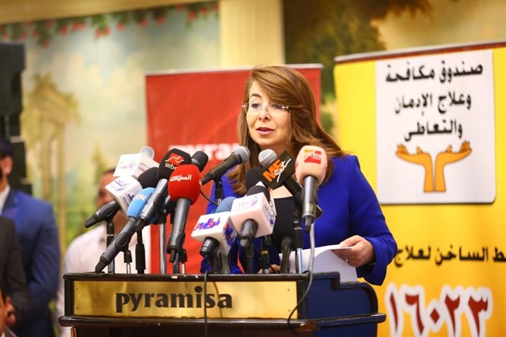 غادة والي: مكافحة الإدمان قضية وجود لا تقل أهميتها عن مكافحة الإرهاب