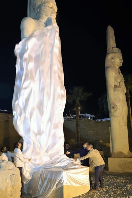 ترميم تمثال رمسيس الثاني بأخميم ترميم تمثال رمسيس الثاني بأخميم