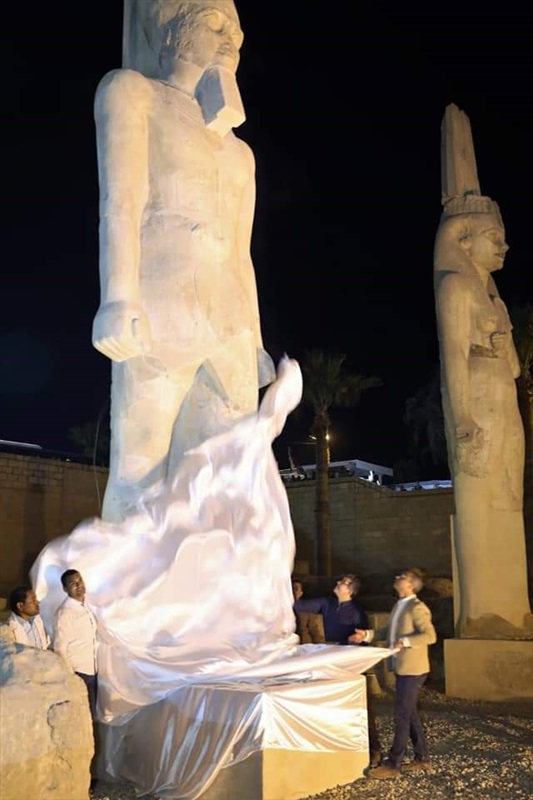 ترميم تمثال رمسيس الثاني بأخميم ترميم تمثال رمسيس الثاني بأخميم