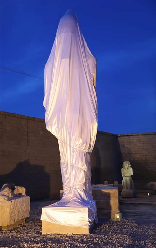 ترميم تمثال رمسيس الثاني بأخميم