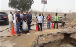 محافظ الجيزة يتفقد موقع الهبوط الارضى باتجاه طريق الفيوم