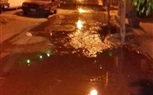 إنفجار خط المياة الرئيسى بجوار بنك مصر فى القناطر الخيرية 
