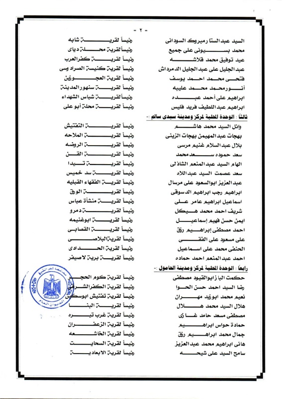 بالأسماء.. محافظ كفر الشيخ يعتمد أكبر حركة لرؤساء القري