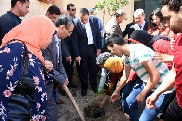 "محافظ الشرقية" يغرس أشجاراً بمدارس وميادين مدينة الزقازيق تنفيذاً لمبارة رئيس الجمهورية بزراعة الأشجار المثمرة