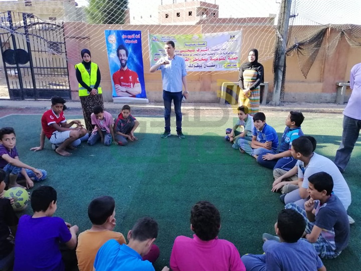 بالصور.. " رمضان بيقولك.. لا للمخدرات" داخل الملاعب والمنشأت الرياضية بكفر الشيخ