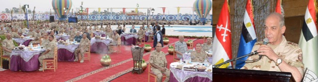 وزير الدفاع يتناول الإفطار مع مقاتلى المنطقة الغربية العسكرية