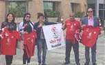 إرادة جيل تشارك اطفال مستشفى ٥٧٣٥٧ بتشيرتات المنتخب والإعلام