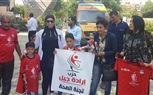 إرادة جيل تشارك اطفال مستشفى ٥٧٣٥٧ بتشيرتات المنتخب والإعلام