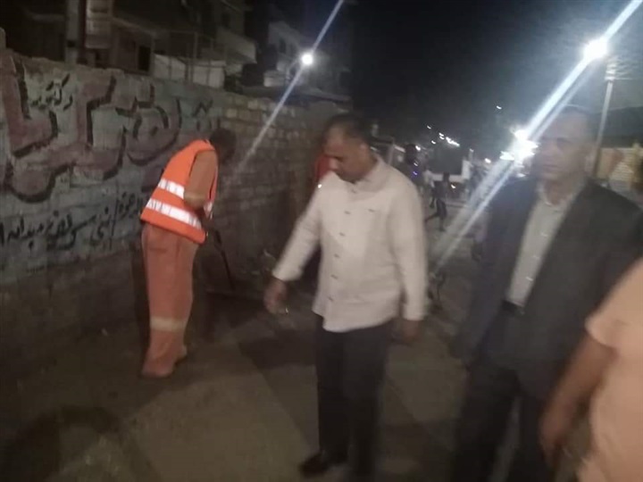 حملة نظافة واشغالات بمنطقة عزبة بلبل بمدينة بنى سويف 