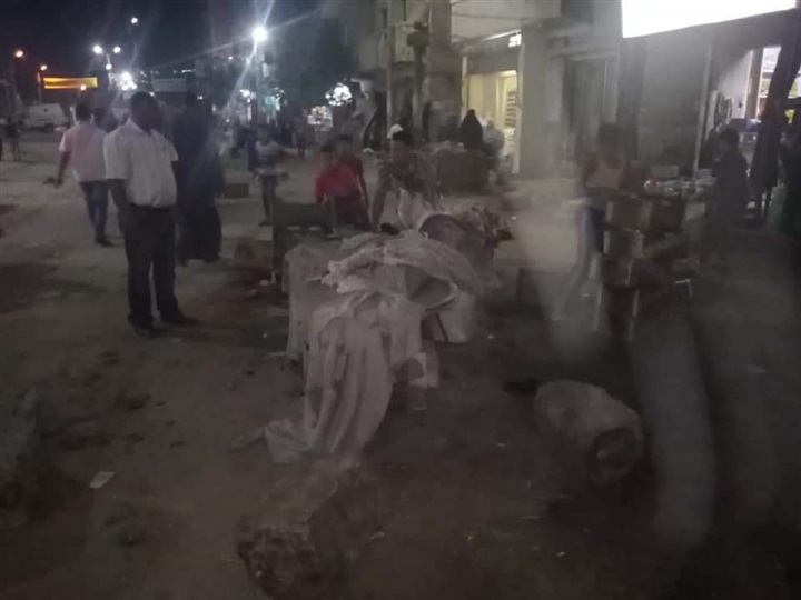 حملة نظافة واشغالات بمنطقة عزبة بلبل بمدينة بنى سويف 