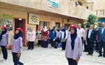 الفولي يشهد طابور الصباح بالمدرسة المصرية الإعدادية بنات في أول يوم دراسي