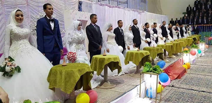 "الزملوط" يشهد احتفالية الزفاف الجماعي لعدد 26 عريس وعروسة