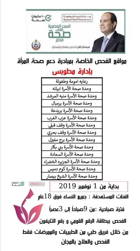 ننشر أماكن تواجد حملة الكشف المبكر عن سرطان الثدي ومواعيدها في كفر الشيخ