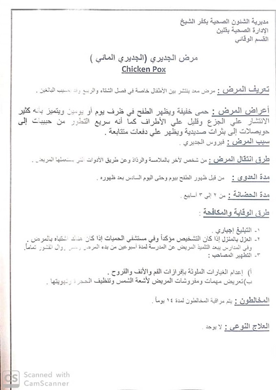 فرق طبية بمدارس كفر الشيخ للكشف عن الجدرى المائى.. تعرف علي طرق الوقاية