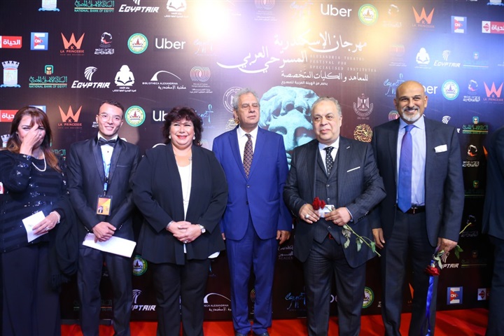 وزيرة الثقافة وصبحي والنبوي واياد نصار يصلون حفل افتتاح مهرجان الإسكندرية المسرحي العربي وزيرة الثقافة وصبحي والنبوي واياد نصار يصلون حفل افتتاح مهرجان الإسكندرية المسرحي العربي