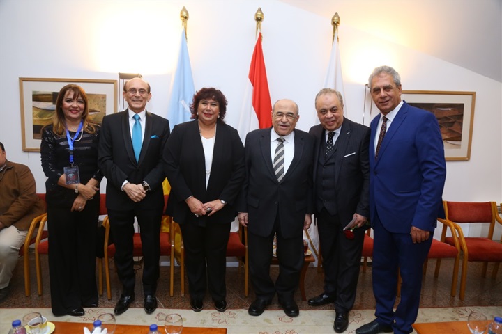 وزيرة الثقافة وصبحي والنبوي واياد نصار يصلون حفل افتتاح مهرجان الإسكندرية المسرحي العربي وزيرة الثقافة وصبحي والنبوي واياد نصار يصلون حفل افتتاح مهرجان الإسكندرية المسرحي العربي