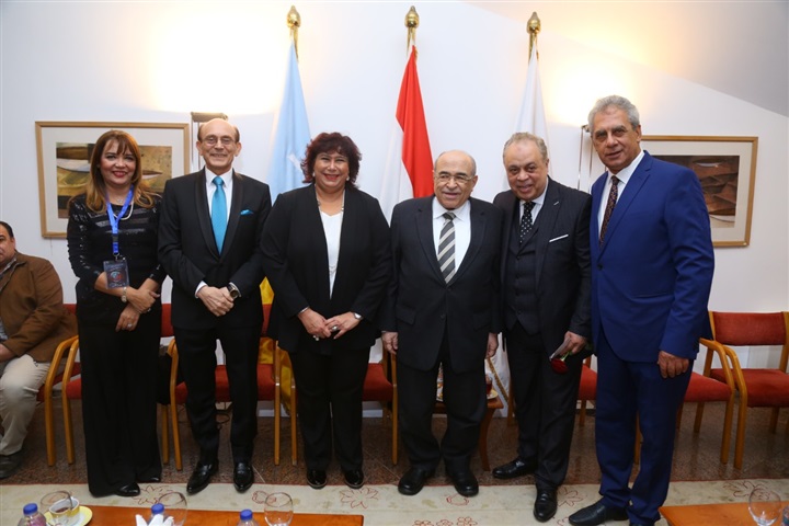 وزيرة الثقافة وصبحي والنبوي واياد نصار يصلون حفل افتتاح مهرجان الإسكندرية المسرحي العربي وزيرة الثقافة وصبحي والنبوي واياد نصار يصلون حفل افتتاح مهرجان الإسكندرية المسرحي العربي