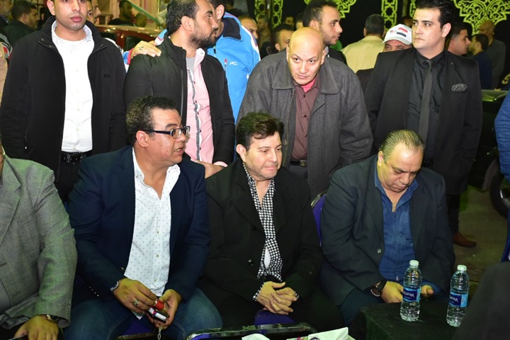 هانى شاكر ووافد من نقابة وحجازي متقال في عزاء شعبان عبد الرحيم