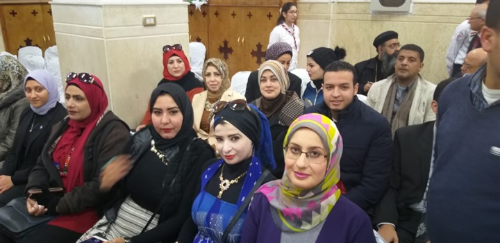 بالصور.. وفد حزب مستقبل وطن بكفر الشيخ يهنيء الأخوة الأقباط بكنيسة القديسة دميانة