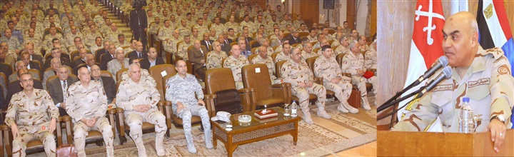وزير الدفاع والانتاج الحربي  يلتقي دارسي وأعضاء هيئة التدريس بكلية القادة والأركان