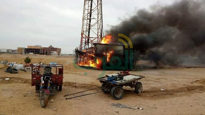 إندلاع حريق ببرج شبكة محمول بالعاشر من رمضان 