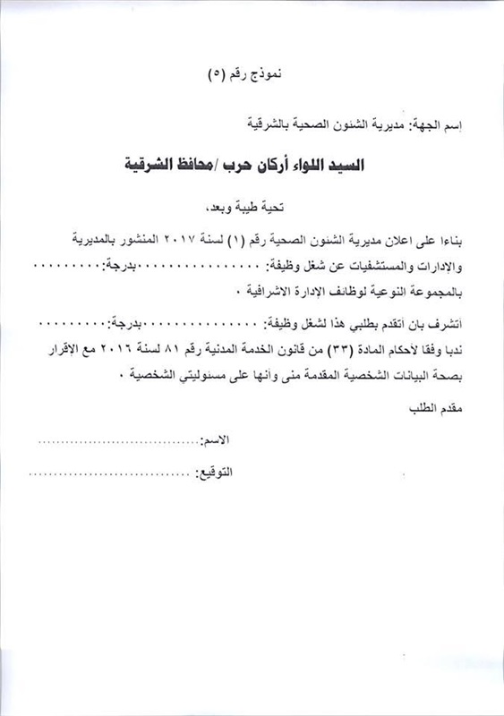 33 وظيفة "مدير" شاغرة بصحة الشرقية