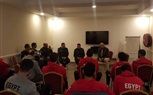 وزير الرياضة يلتقى أبطال منتخب مصر لكرة اليد بفندق الإقامة في العاصمة تونس 