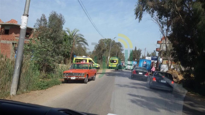 بالصور.. إصابة 6 أشخاص في حادث تصادم بكفر الشيخ