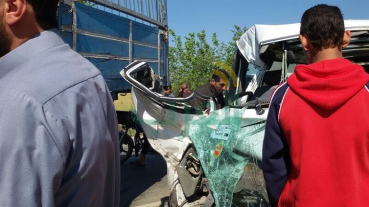 بالأسماء والصور.. إصابة 5 أشخاص في حادث تصادم بكفر الشيخ