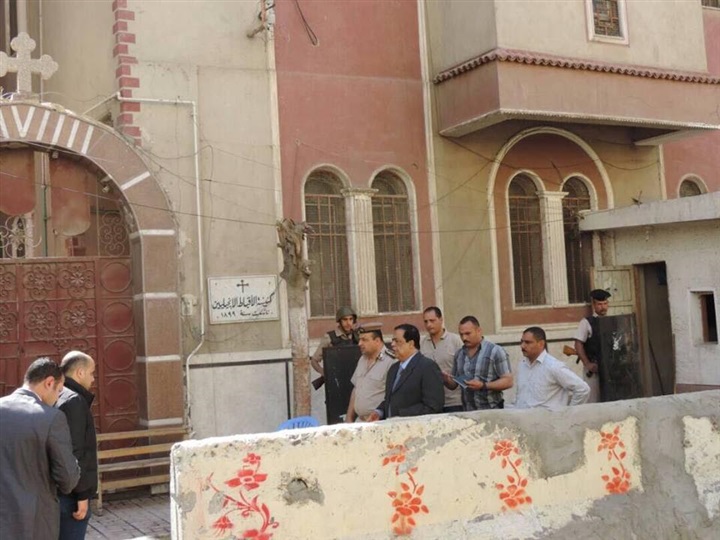بالصور..مدير أمن كفر الشيخ يتفقد إجراءات تأمين الكنائس