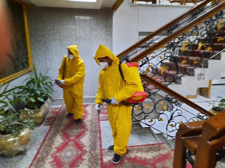 تعقيم وتطهير كامل لمبنى ديوان عام محافظة القليوبية للوقاية من فيروس كورونا