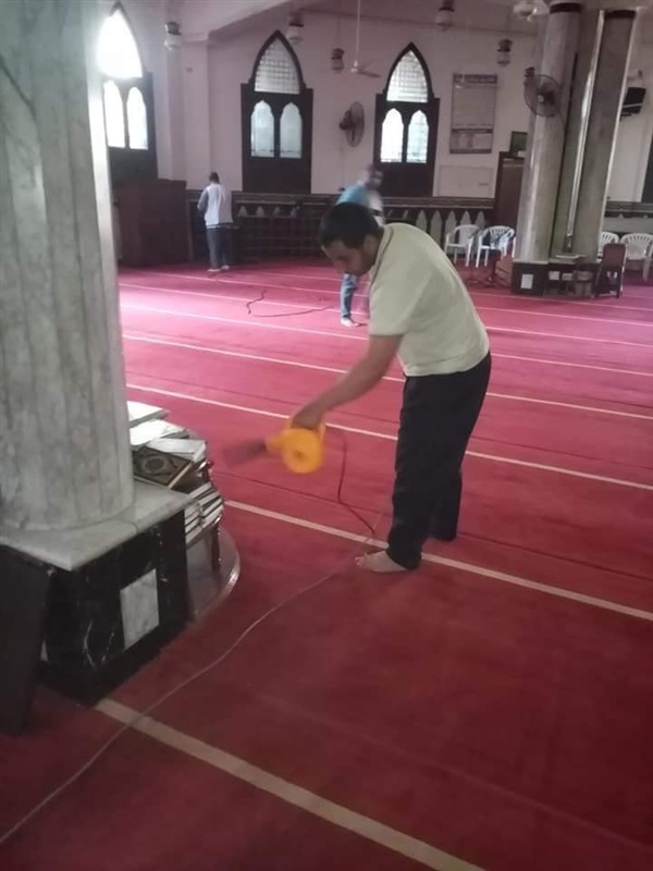 بالصور.. تطهير المساجد ضد فيروس كورونا في كفر الشيخ