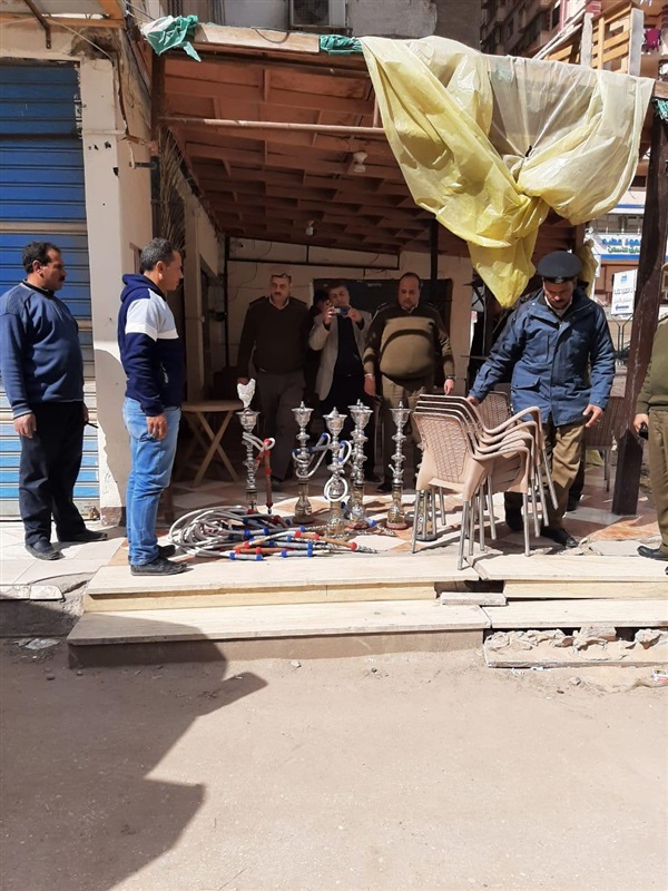 بالصور.. استمرار حملات مصادرة «الشيشة» من قهاوي كفر الشيخ