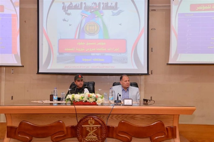 محافظ أسيوط وقائد المنطقة الجنوبية العسكرية يشهدان اجتماع مناقشة الاجراءات لمواجهة كورونا