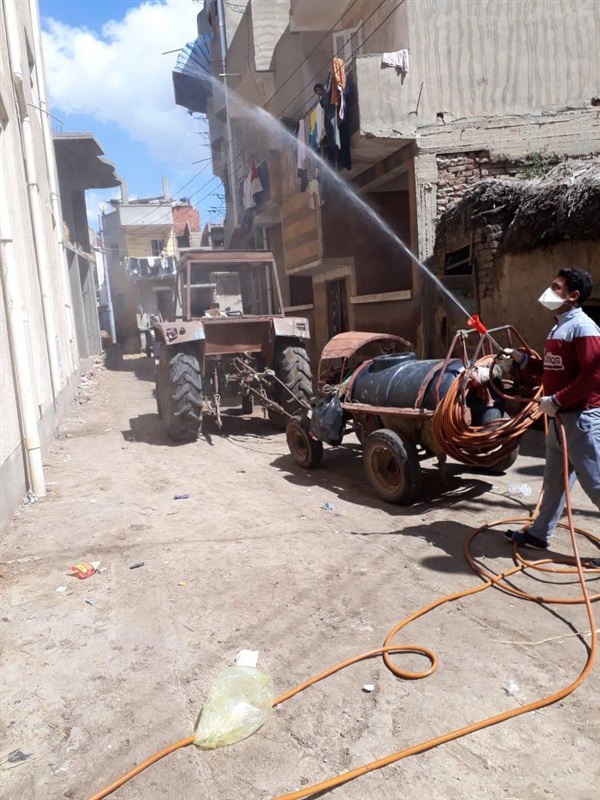 بالصور.. إستمرار حملات تطهير وتعقيم جميع شوارع مدن وقري كفر الشيخ